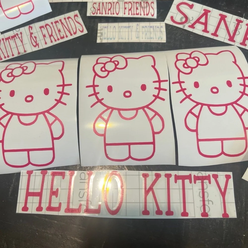 Hello Kitty Vinyl Sticker Lot Pink 15